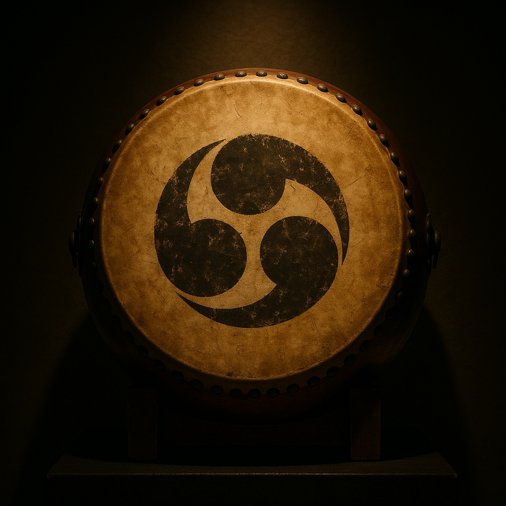 Taiko drum with Tomoe